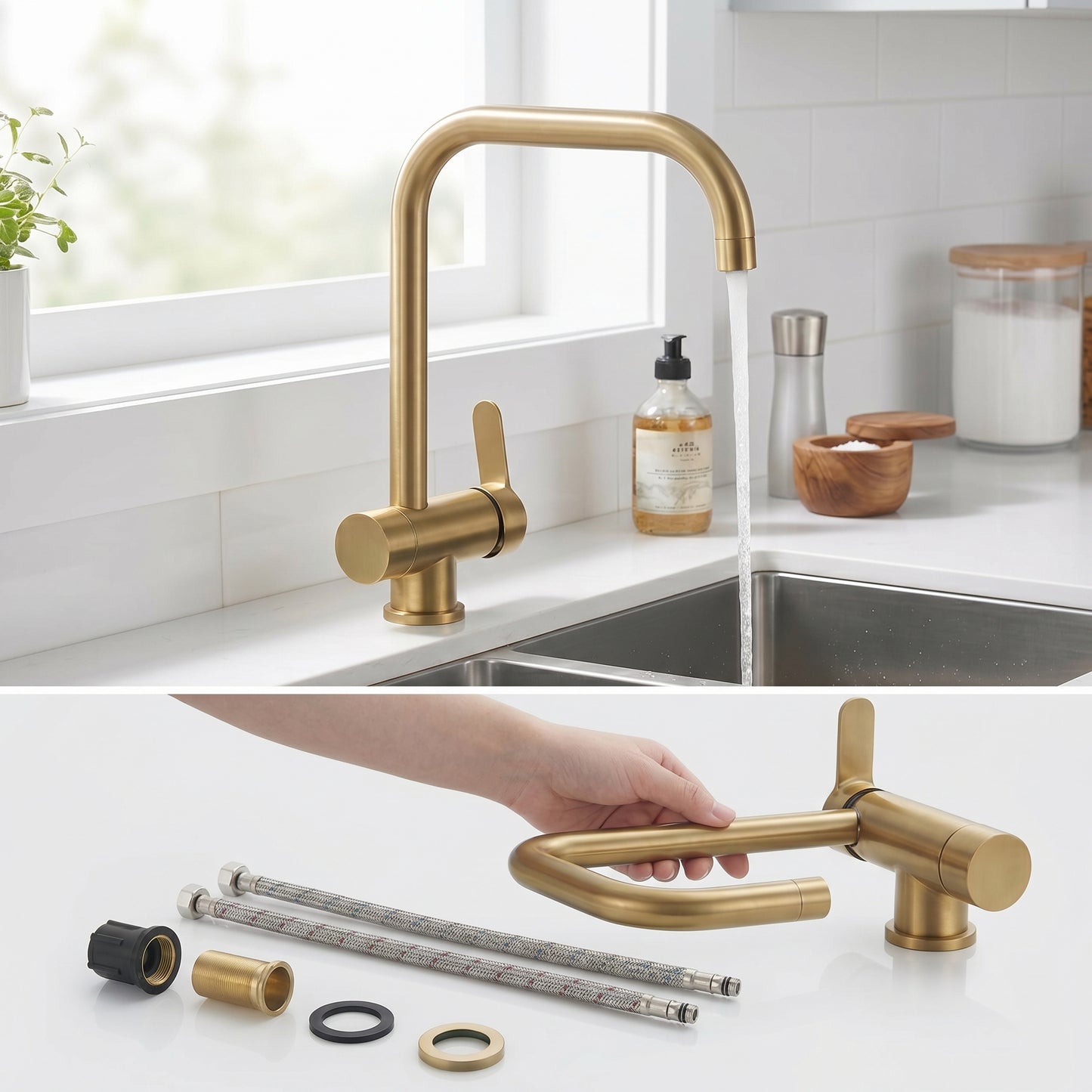 Mitigeur rabattable sous fenetre